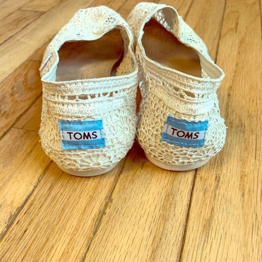 Toms Bridal Edition Crochet White Flats Size 9.5W